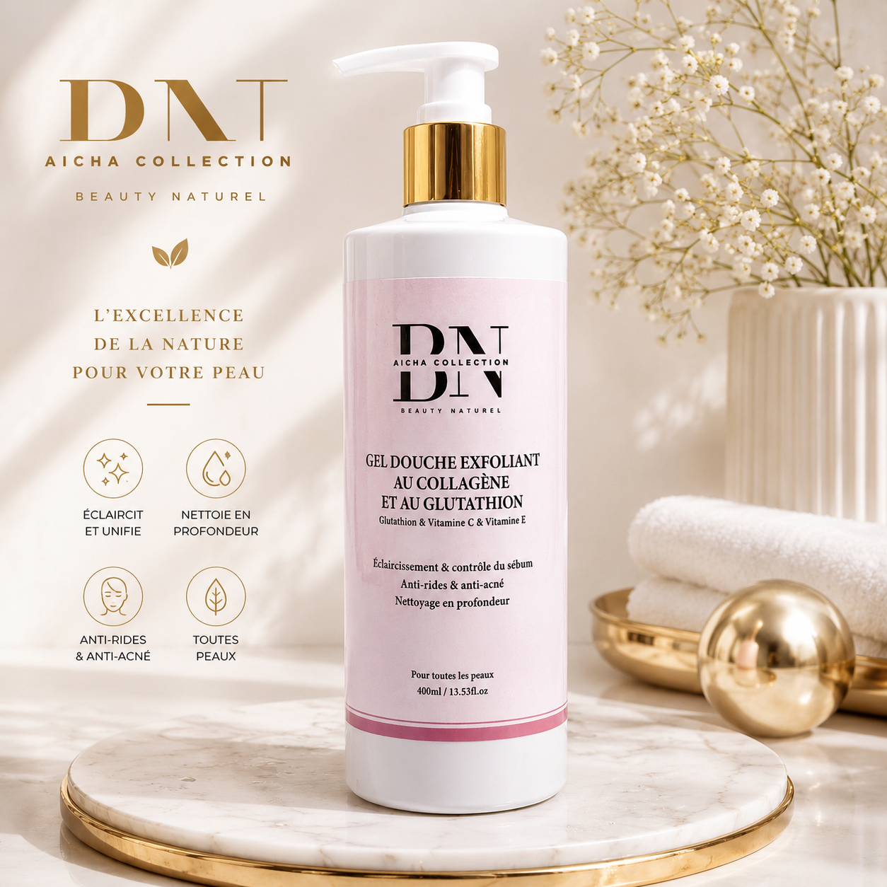 Gel douche collagène