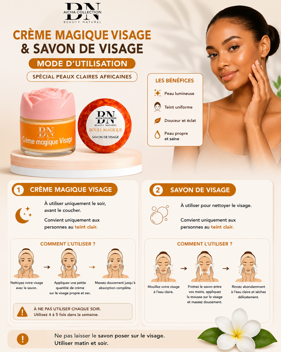Duo peau de luxe crème et savon visage