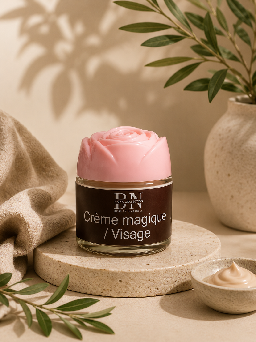 Crème de visage teint marron